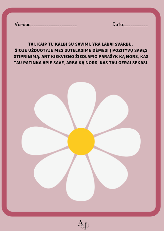 Pozityvaus savęs pažinimo ir stiprybių ugdymo užduotys vaikams