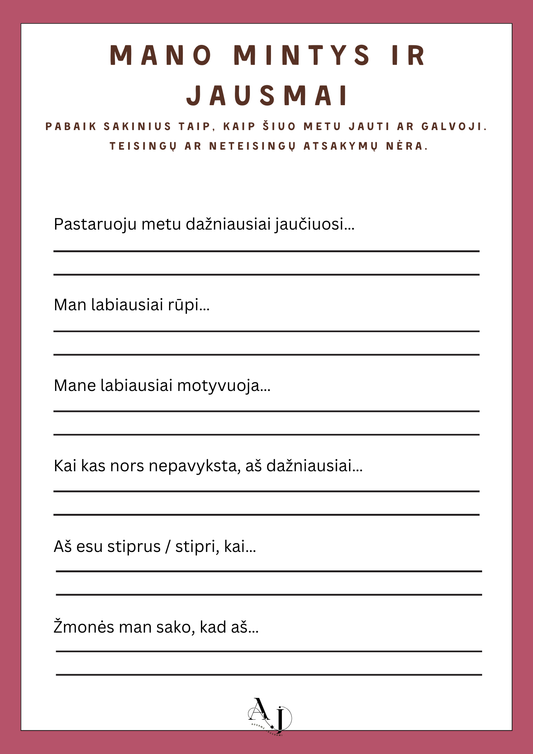 Mano Mintys ir Jausmai
