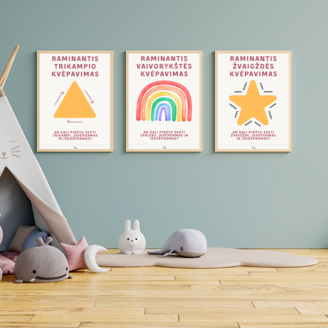 Kvėpavimo pratimų plakatai (4vnt)