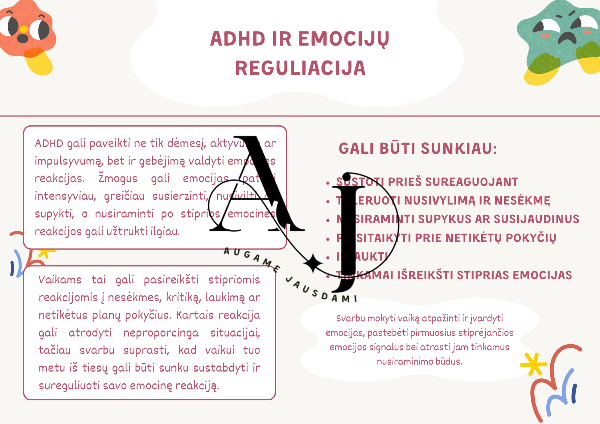 Apie ADHD Augame Jausdami