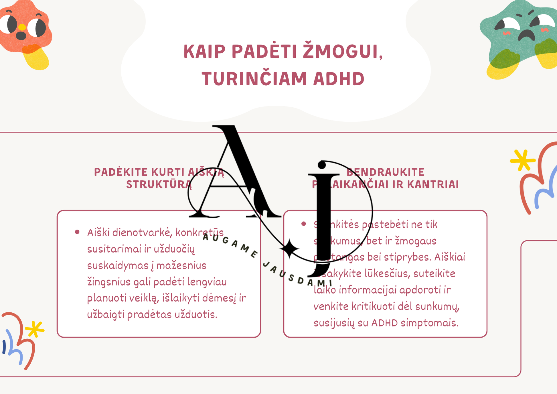 Apie ADHD Augame Jausdami