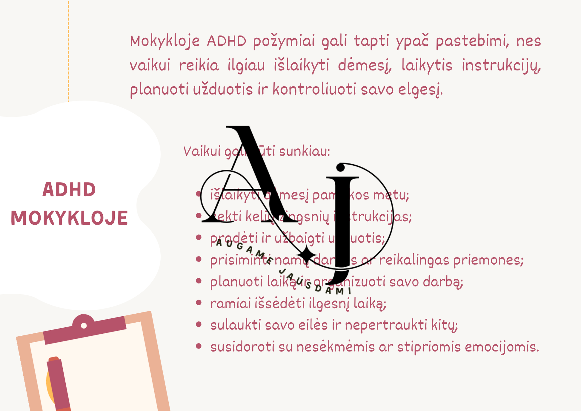 Apie ADHD Augame Jausdami