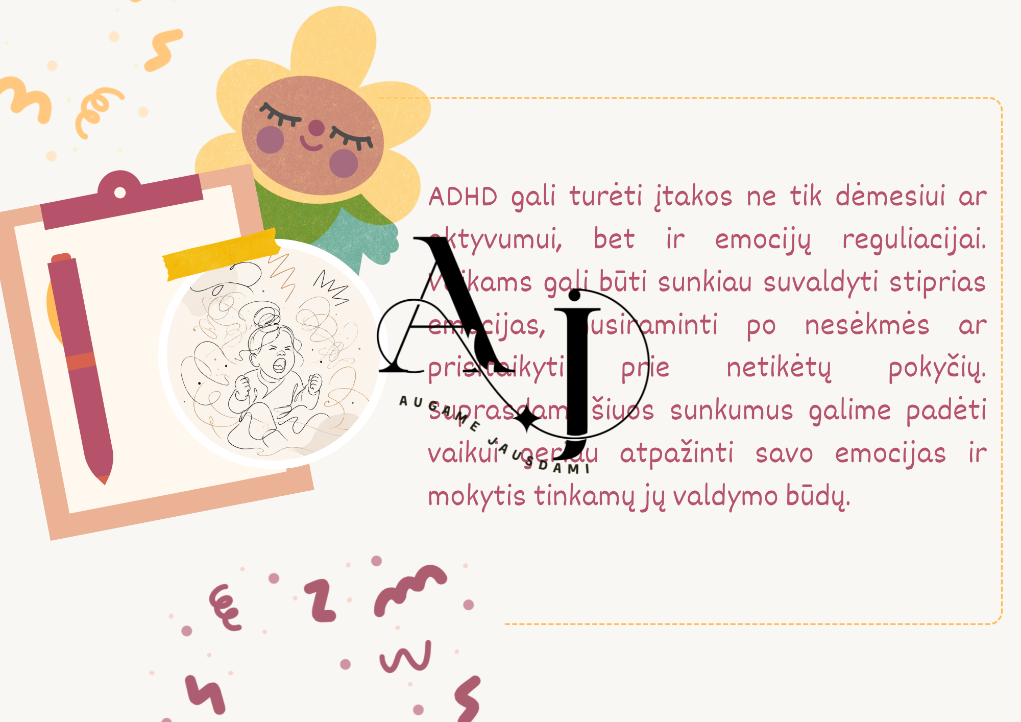 Apie ADHD Augame Jausdami