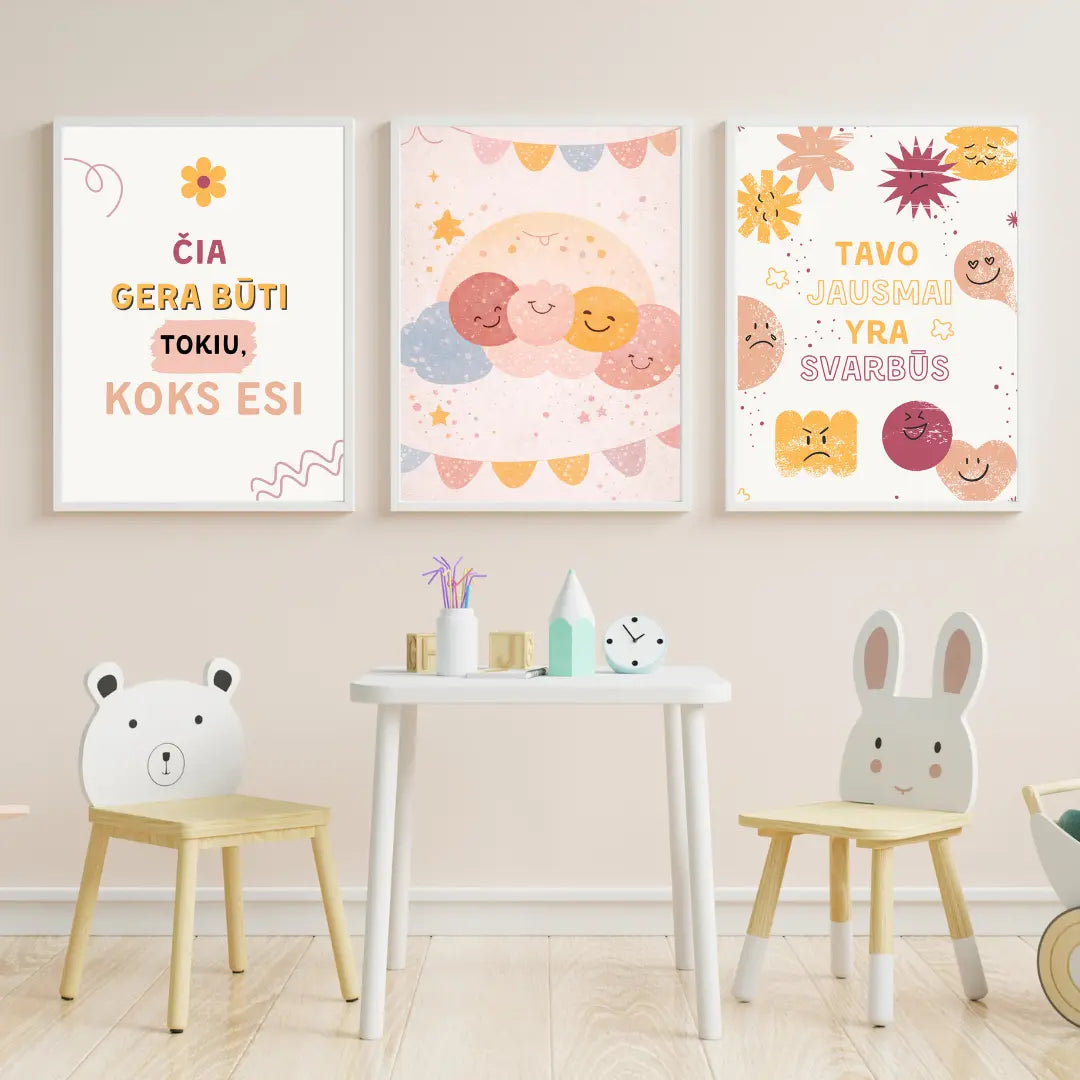 Gera būti savimi – 3 plakatų rinkinys (PDF) Augame Jausdami