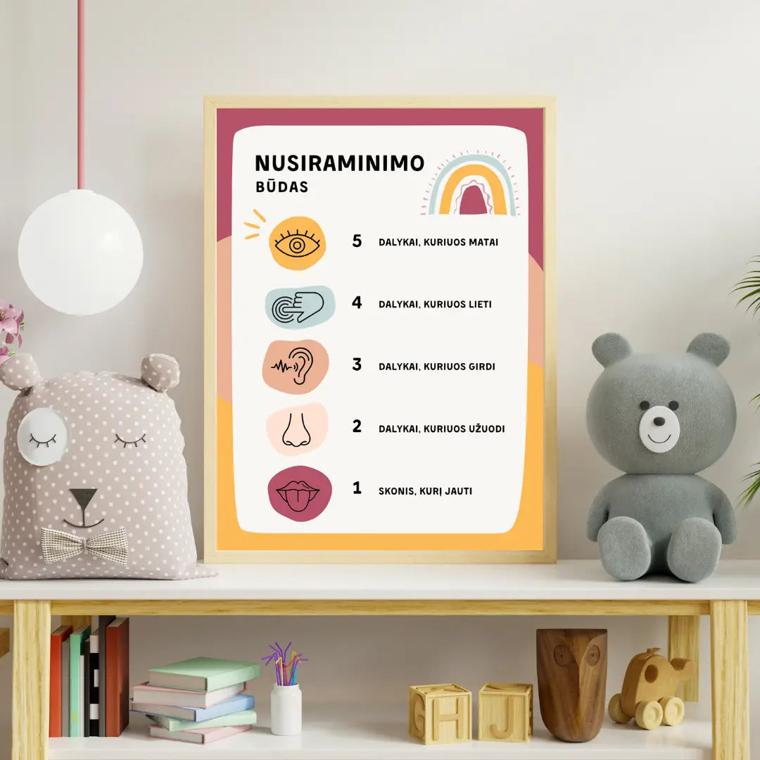 5–4–3–2–1 nusiraminimo būdo - plakatas (PDF) Augame Jausdami