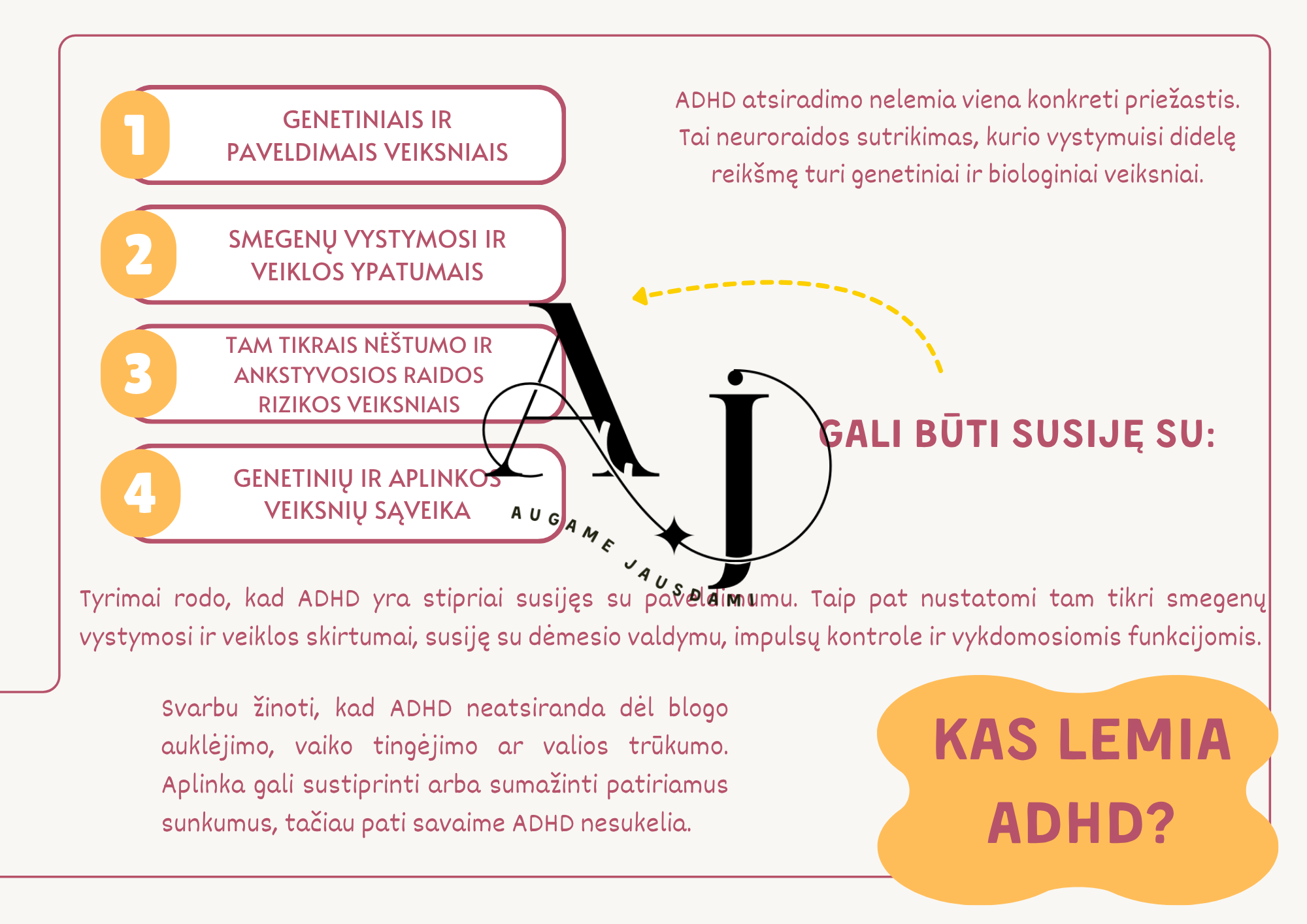 Apie ADHD Augame Jausdami