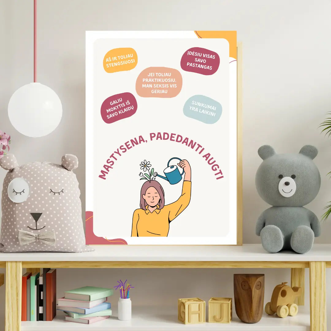 Mąstysena, padedanti augti – plakatas (PDF) Augame Jausdami